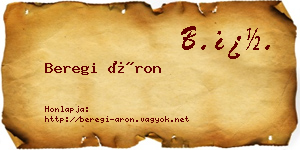 Beregi Áron névjegykártya